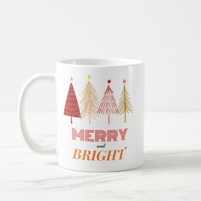 Taza De Café Mug de Navidades merry y Bright (Izquierda)