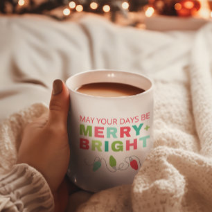 Taza De Café Mug de Navidades modernos brillantes y merry
