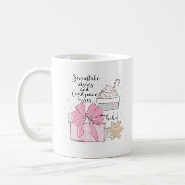 Taza De Café Mug de Navidades rosados bonitos (Izquierda)