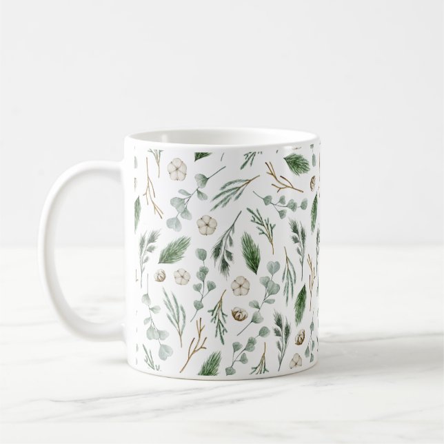 Taza De Café Mug de Navidades verdes forestales (Izquierda)