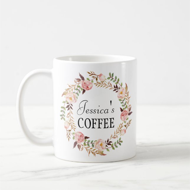 Taza De Café Mug de nombre cútomo, Mug de nombre personalizado, (Izquierda)
