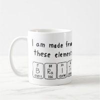 Mug de nombre de tabla periódica de Braith