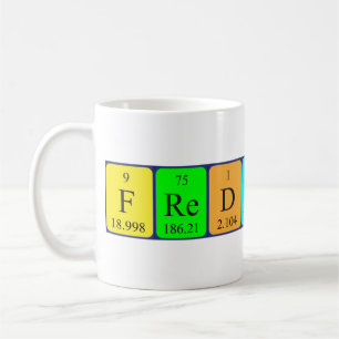 Taza De Café Mug de nombre de tabla periódica de Frederico