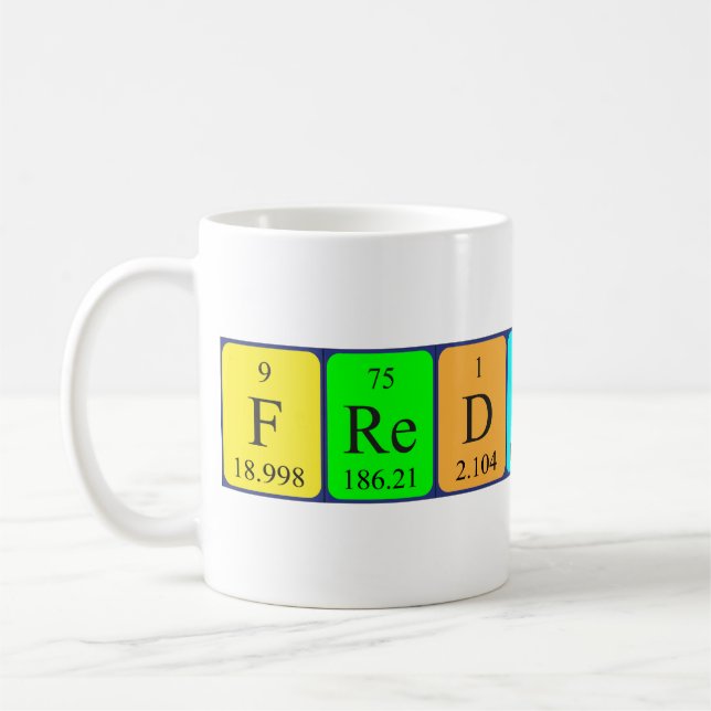 Taza De Café Mug de nombre de tabla periódica de Frederico (Izquierda)