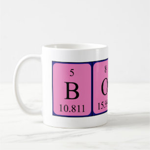 Taza De Café Mug de nombre de tabla periódica de jefe