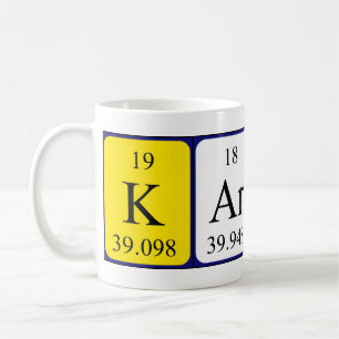 Taza De Café Mug de nombre de tabla periódica de Karney