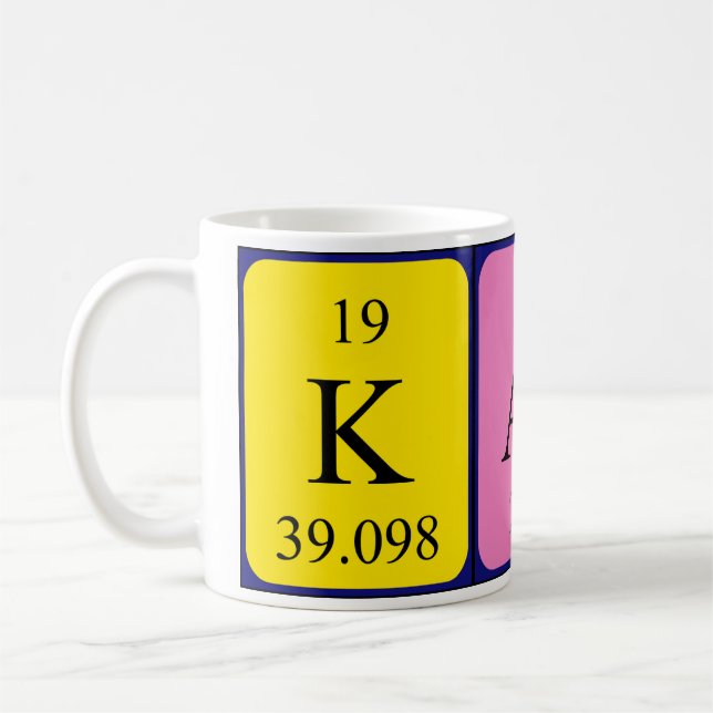 Taza De Café Mug de nombre de tabla periódica de Kati (Izquierda)