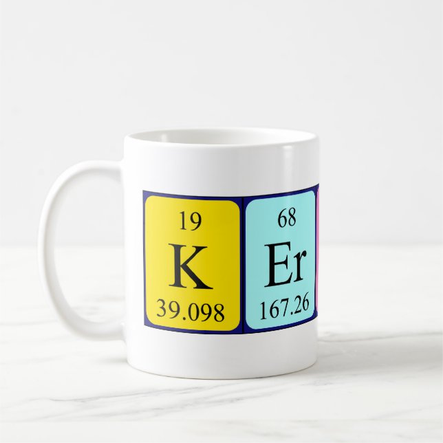Taza De Café Mug de nombre de tabla periódica de Kershet (Izquierda)