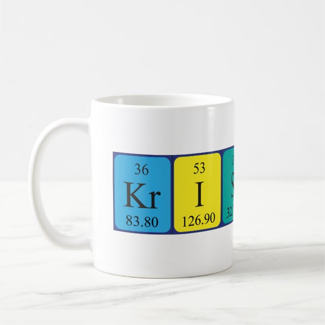 Taza De Café Mug de nombre de tabla periódica de Kristinn (Izquierda)