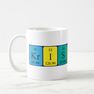 Taza De Café Mug de nombre de tabla periódica de Kristinn