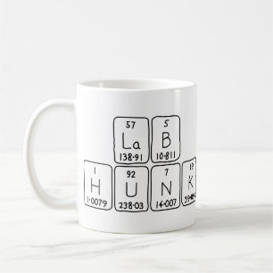 Taza De Café Mug de nombre de tabla periódica de Lab Hunk