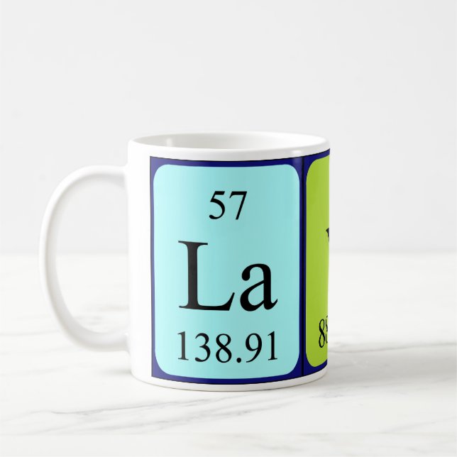Taza De Café Mug de nombre de tabla periódica de Layne (Izquierda)