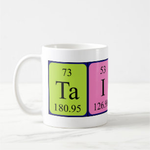 Taza De Café Mug de nombre de tabla periódica de Taisei