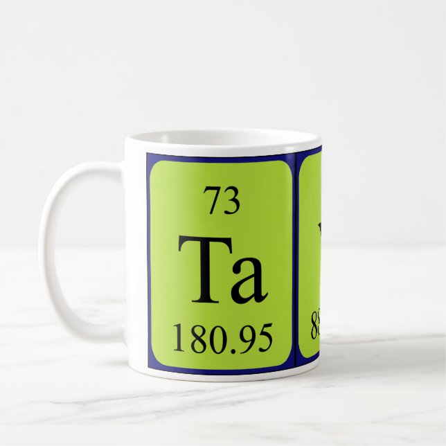 Taza De Café Mug de nombre de tabla periódica de Tayla (Izquierda)