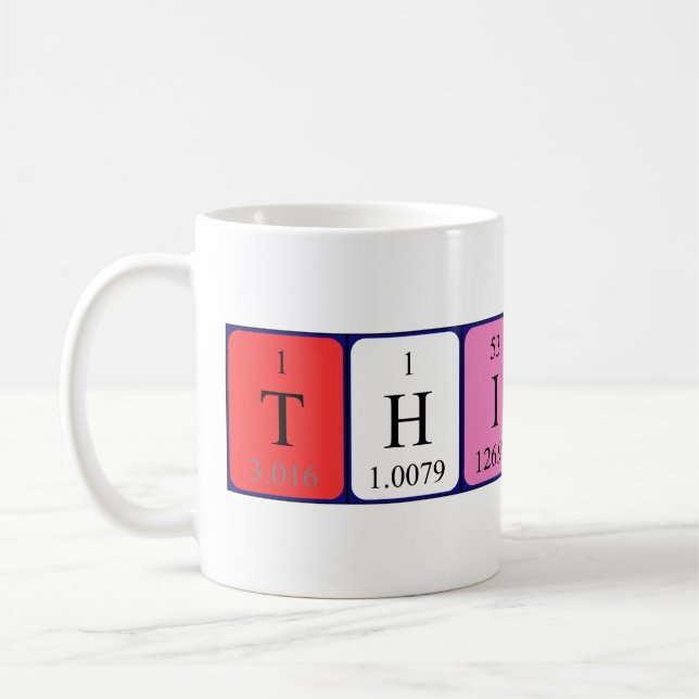 Taza De Café Mug de nombre de tabla periódica de Thibaud (Izquierda)
