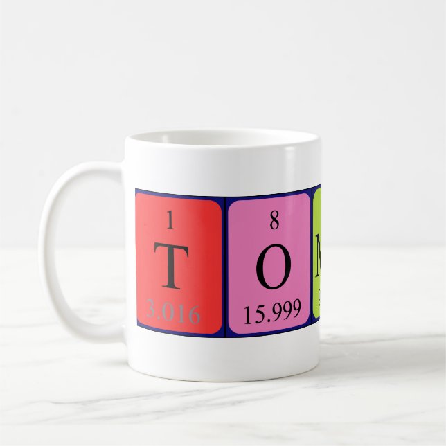 Taza De Café Mug de nombre de tabla periódica de Tomoko (Izquierda)