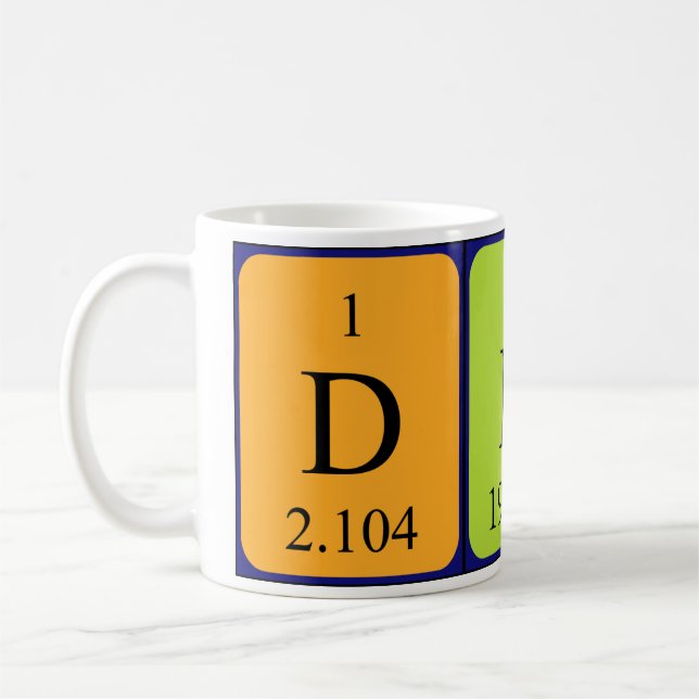 Taza De Café Mug de nombre de tabla periódica Dirk (Izquierda)