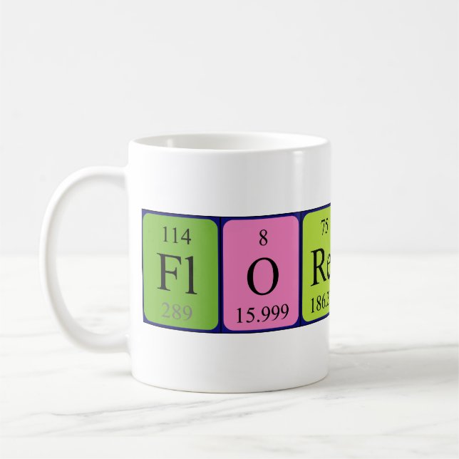 Taza De Café Mug de nombre de tabla periódica florentina (Izquierda)
