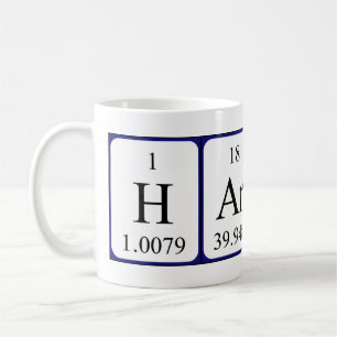 Taza De Café Mug de nombre de tabla periódica Hardy