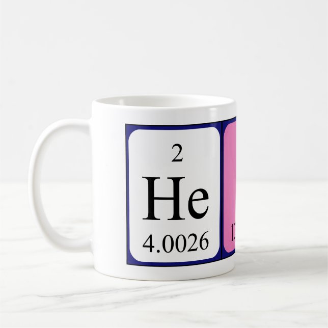 Taza De Café Mug de nombre de tabla periódica Hein (Izquierda)