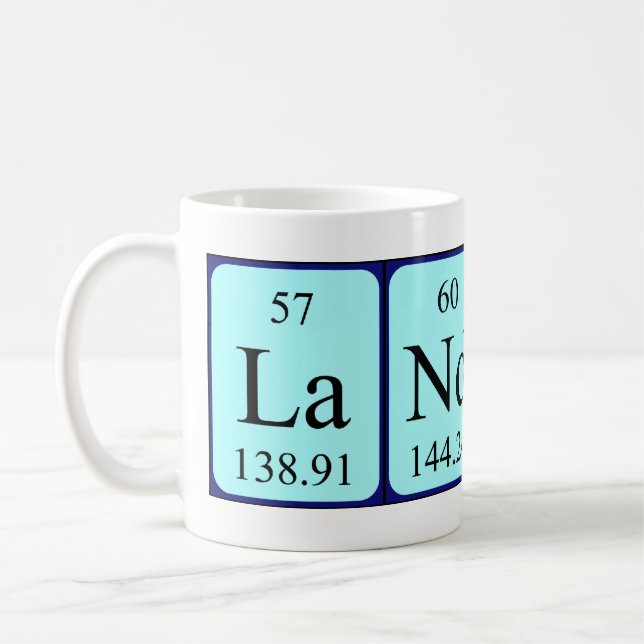 Taza De Café Mug de nombre de tabla periódica Landyn (Izquierda)