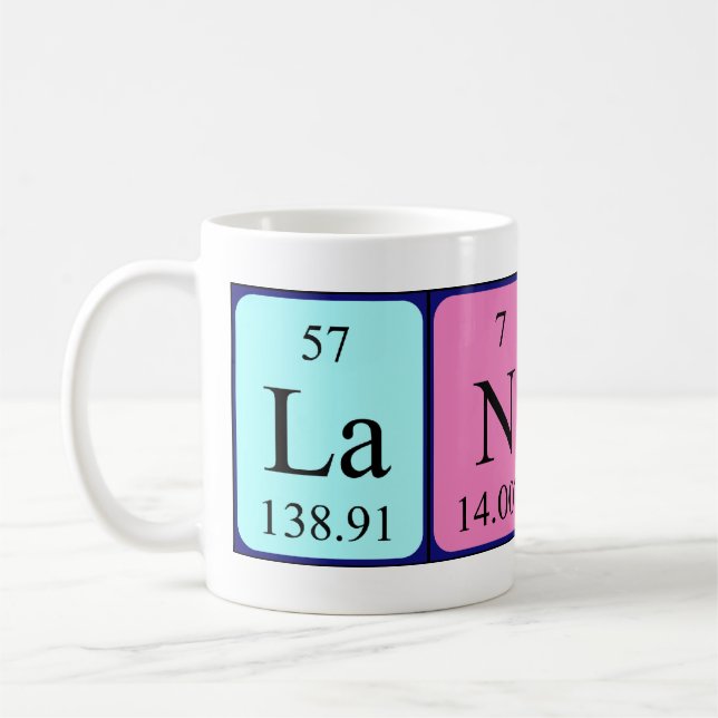 Taza De Café Mug de nombre de tabla periódica Landyn (Izquierda)