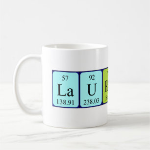 Taza De Café Mug de nombre de tabla periódica Laurentina
