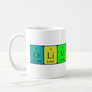 Taza De Café Mug de nombre de tabla periódica Olivia-Rosa