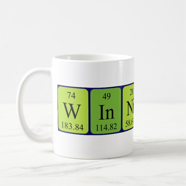Taza De Café Mug de nombre de tabla periódica Winnifred (Izquierda)