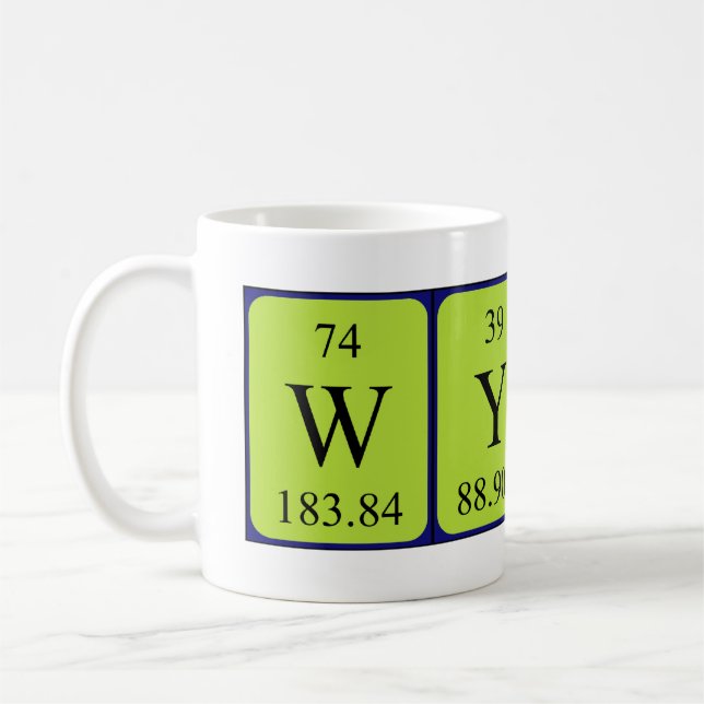 Taza De Café Mug de nombre de tabla periódica Wynn (Izquierda)