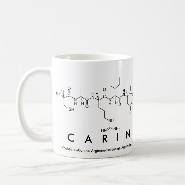 Taza De Café Mug de nombre del péptido de carín (Izquierda)