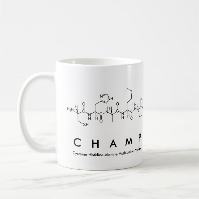 Taza De Café Mug de nombre del péptido de champ (Izquierda)