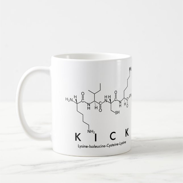 Taza De Café Mug de nombre del péptido de Kick (Izquierda)