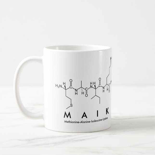 Taza De Café Mug de nombre del péptido de Maik (Izquierda)