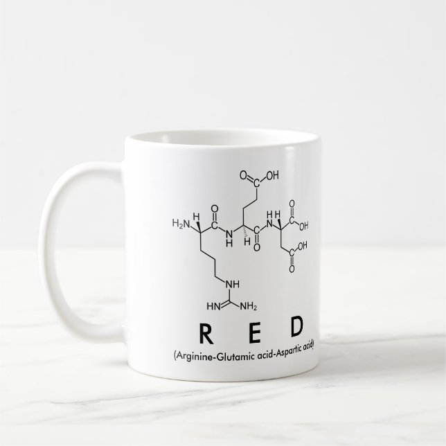Taza De Café Mug de nombre del péptido rojo (Izquierda)