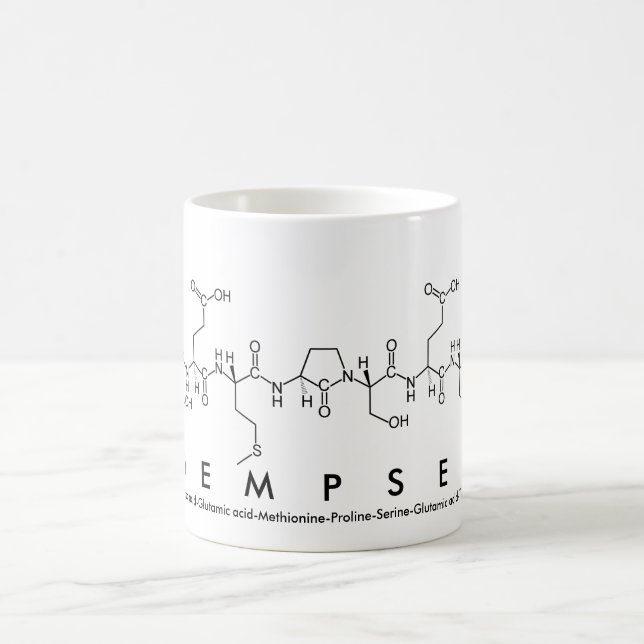 Taza De Café Mug de nombre peptídico de Dempsey (Centro)