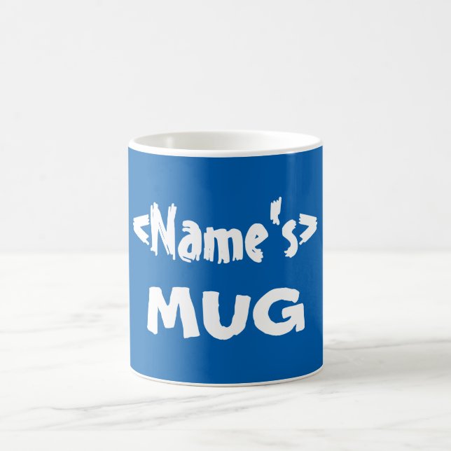 Taza De Café Mug de nombre personalizado azul (Centro)