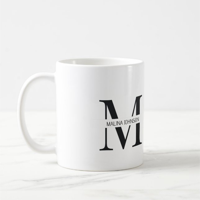 Taza De Café "Mug de nombre personalizado con letra M" (Izquierda)