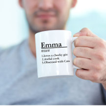Mug de nombre personalizado de café de definición 