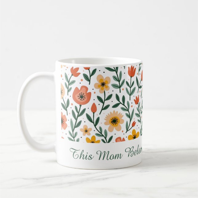 Taza De Café Mug de nombre personalizado para mamá - "Esta madr (Izquierda)