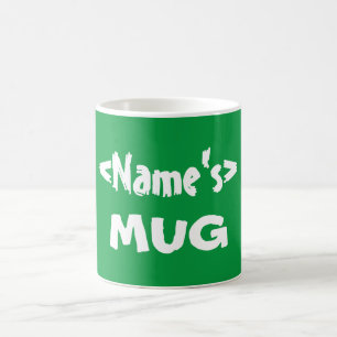 Taza De Café Mug de nombre personalizado verde