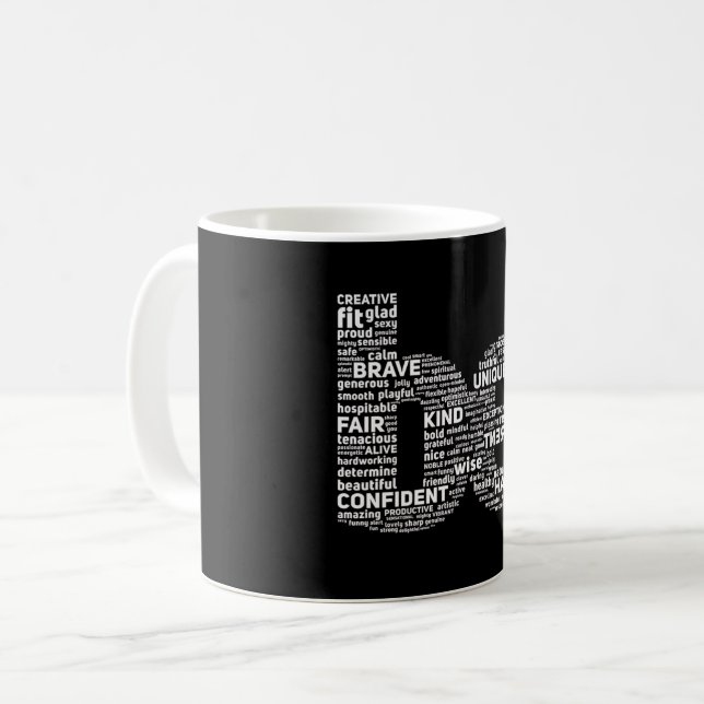 Taza De Café Mug de nube de palabras motivadoras (Anverso izquierdo)