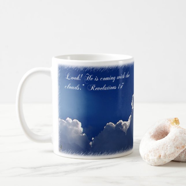 Taza De Café Mug de nubes de guiones inspiradoras (Con donut)