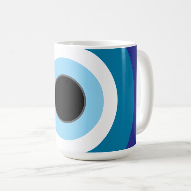Taza De Café Mug de ojos de malvado azul moderno (Anverso derecho)