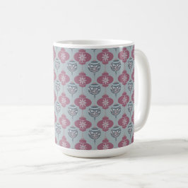Taza De Café Mug de ornamentos de Navidad rosa y azul