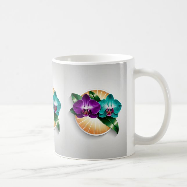 Taza De Café Mug de orquídeas de medianoche - Inspirado por el  (Derecha)