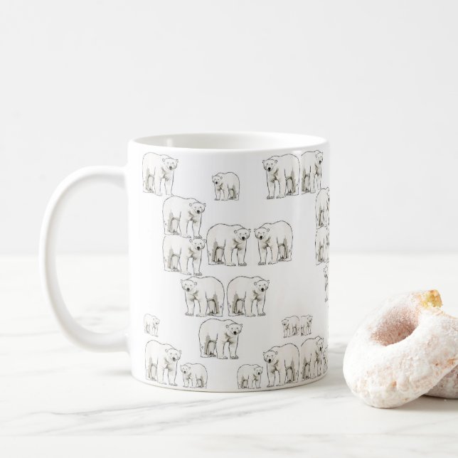 Taza De Café Mug. de oso polar (Con donut)
