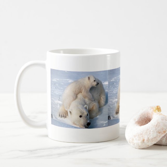 Taza De Café Mug. de oso polar (Con donut)