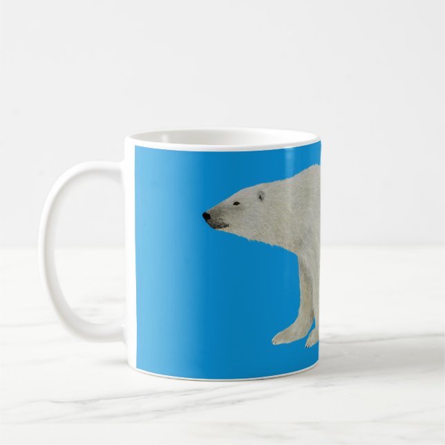 Taza De Café Mug de oso polar sobre azul (Izquierda)