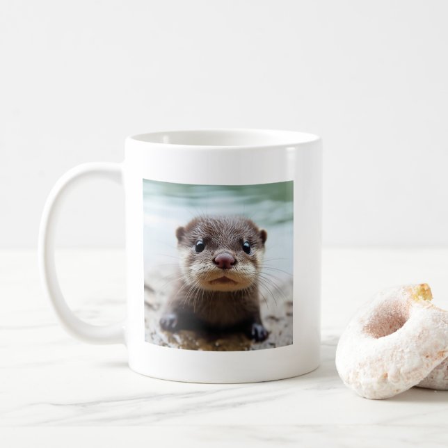 Taza De Café Mug de Otter Cute - Mugs de animales (Con donut)